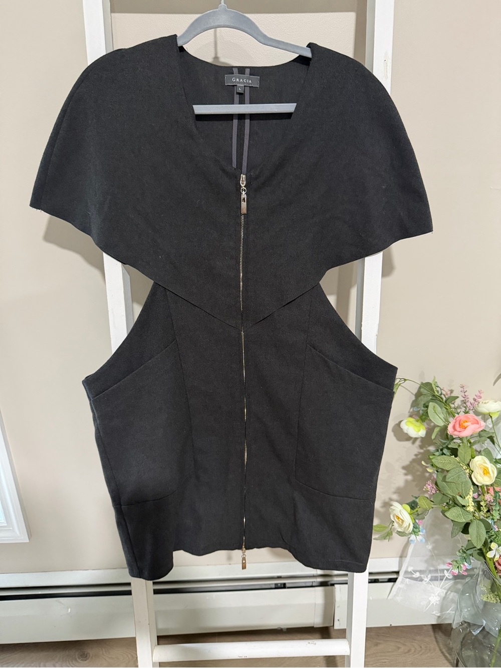 Gracia Black Zip-Front Women's dress - Picture 2 of 7
